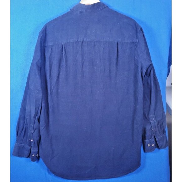 Club Room Corduroy Shirt Men's Size Large Blue Long Sleeve Button Up Casual - Picture 3 of 12
